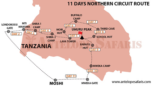 11 Days Northern Circuit Route
